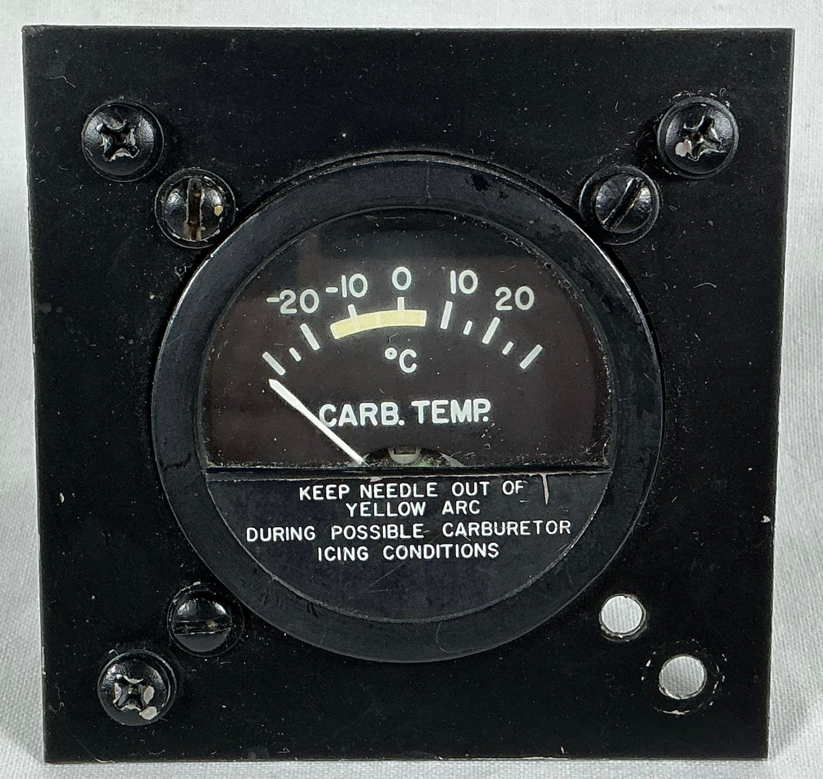 Vintage vliegtuig cockpit carburateur temperatuurmeter, Gebruikt, Aircraft inst & development inc., Overige typen, Ophalen of Verzenden