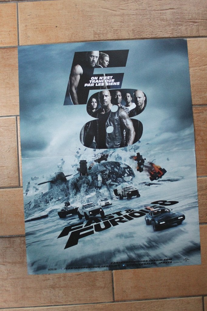 filmaffiche Fast And Furious 8 filmposter, Verzamelen, Rechthoekig Staand, Ophalen of Verzenden, Zo goed als nieuw, A1 t/m A3