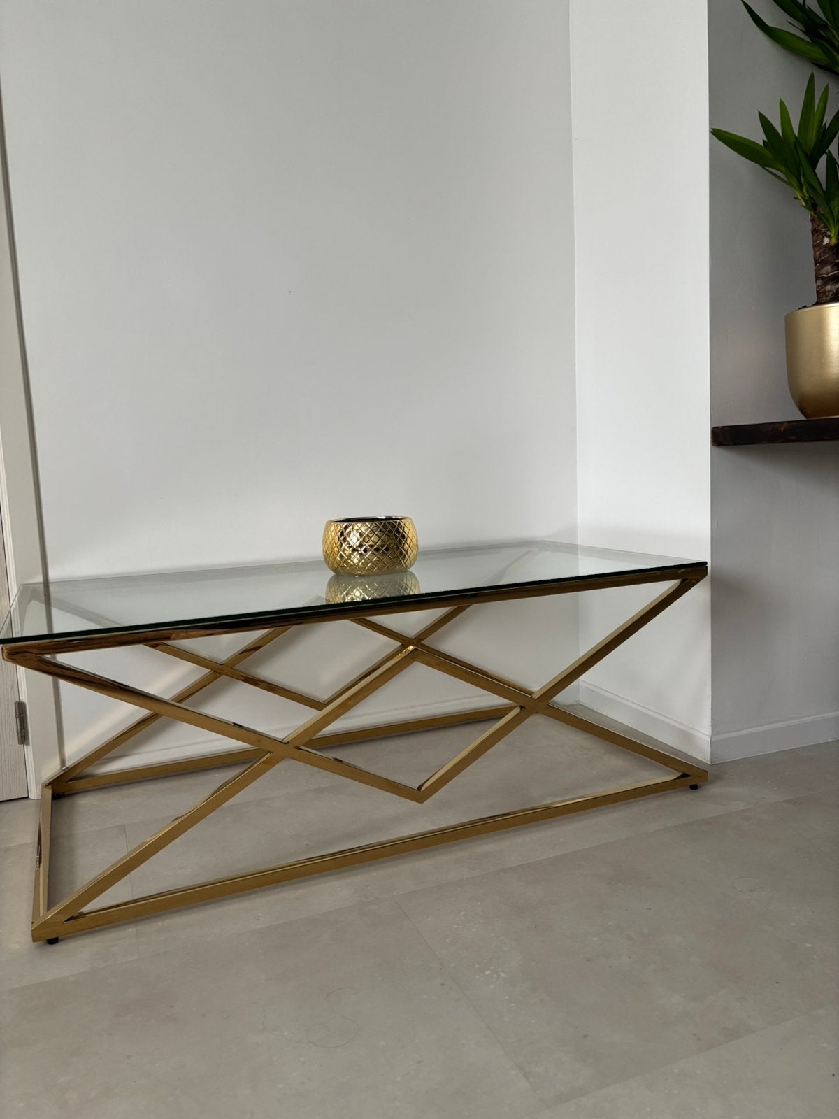 Salon tafel goud, Huis en Inrichting, Tafels | Salontafels, Ophalen of Verzenden, Zo goed als nieuw