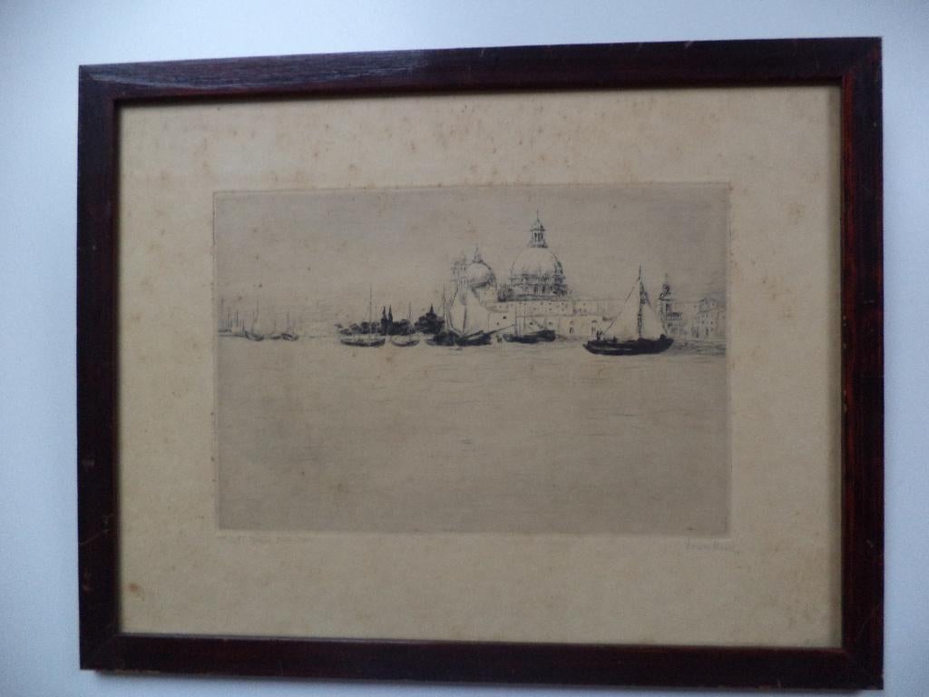 Louise Danse oude ets eauforte 'VENISE' 1° staat gravure, Ophalen of Verzenden