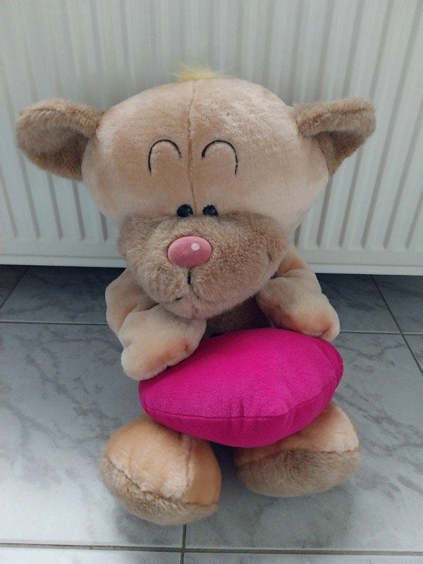 Knuffel: Beer Pimboli met hart (60 cm hoog), Ophalen of Verzenden, Zo goed als nieuw, Bruin, Beer