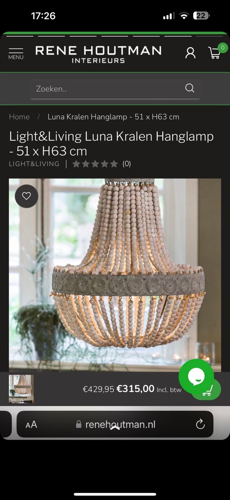 Hanglamp, Huis en Inrichting, Ophalen