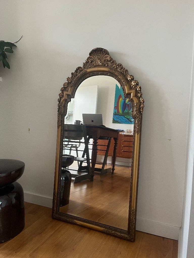 Miroir baroque ancien — env. 130 x 65 cm, Enlèvement, Rectangulaire, 50 à 100 cm, 100 à 150 cm