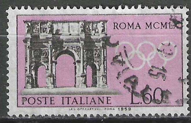 Italie 1959 - Yvert 791 - Jeux olympiques d'été de Rome (ST), Envoi, Affranchi