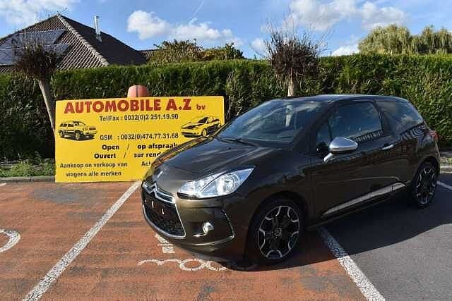 Citroen DS3 1.6 e-HDi So Chic Airco ***12M GARANTIE***, Auto's, Euro 5, Zwart, 91 pk, Bruin