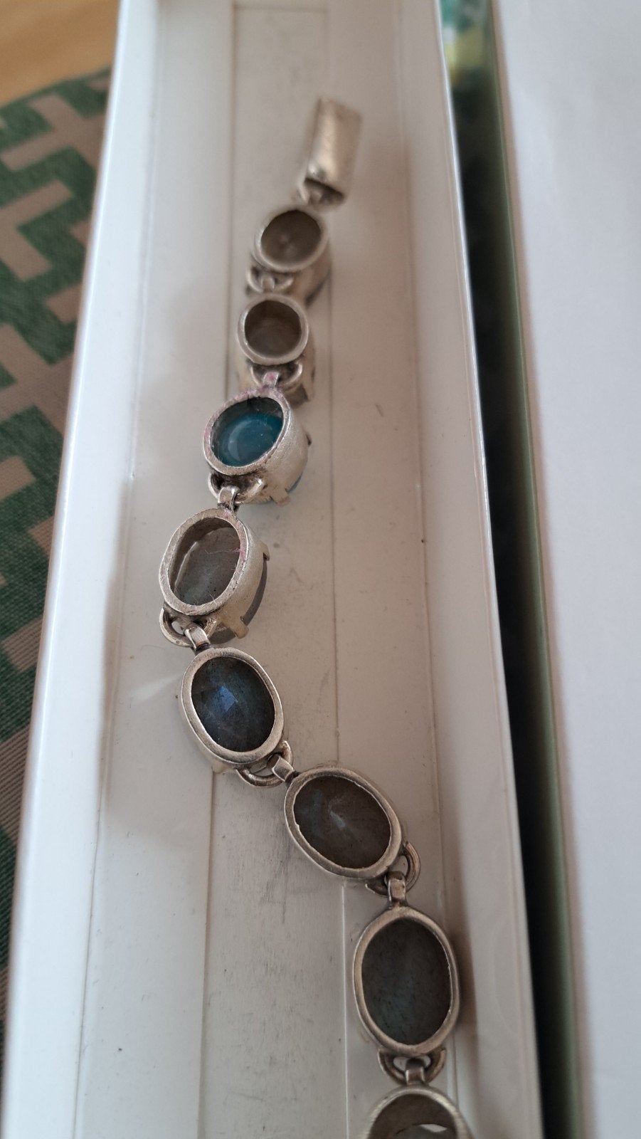 bracelet ancienne antiquités argent 925 belle  pierre, Enlèvement ou Envoi