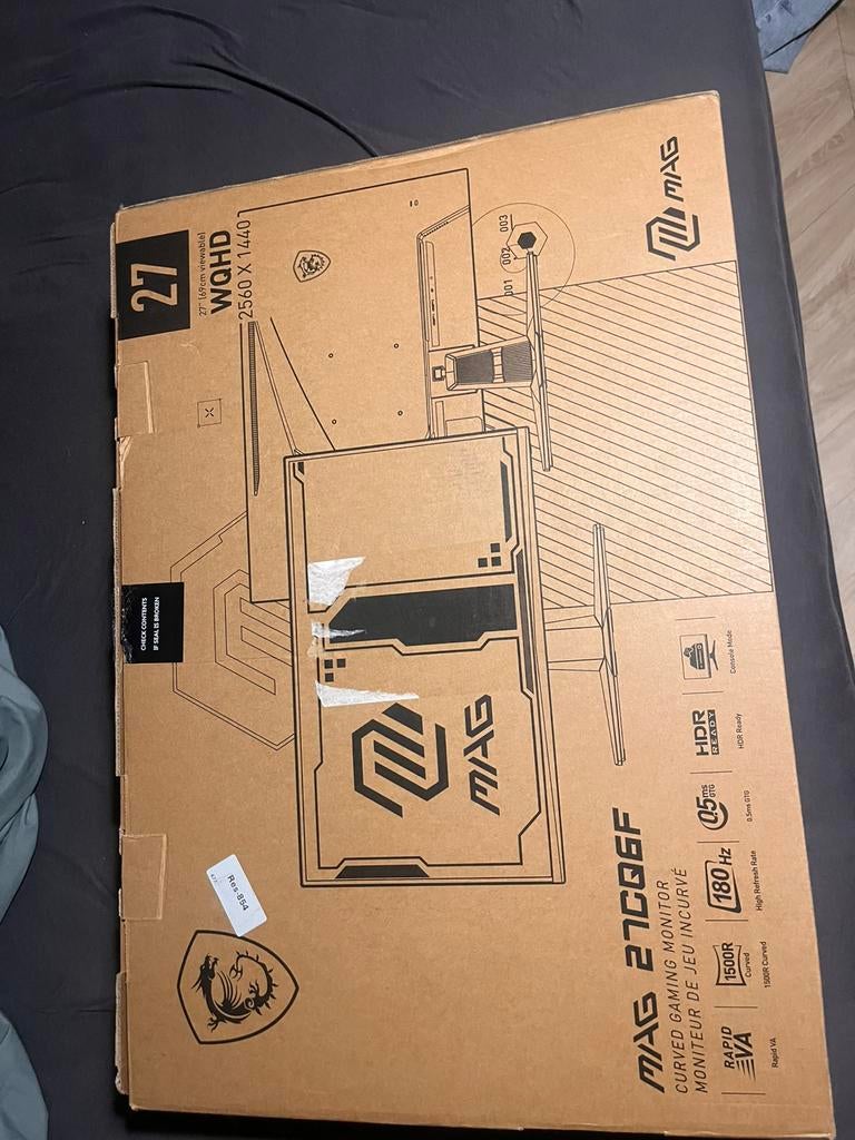 MSI Gaming Monitor MAG 27CQ6F, Computers en Software, Computerbehuizingen, Ophalen, Zo goed als nieuw