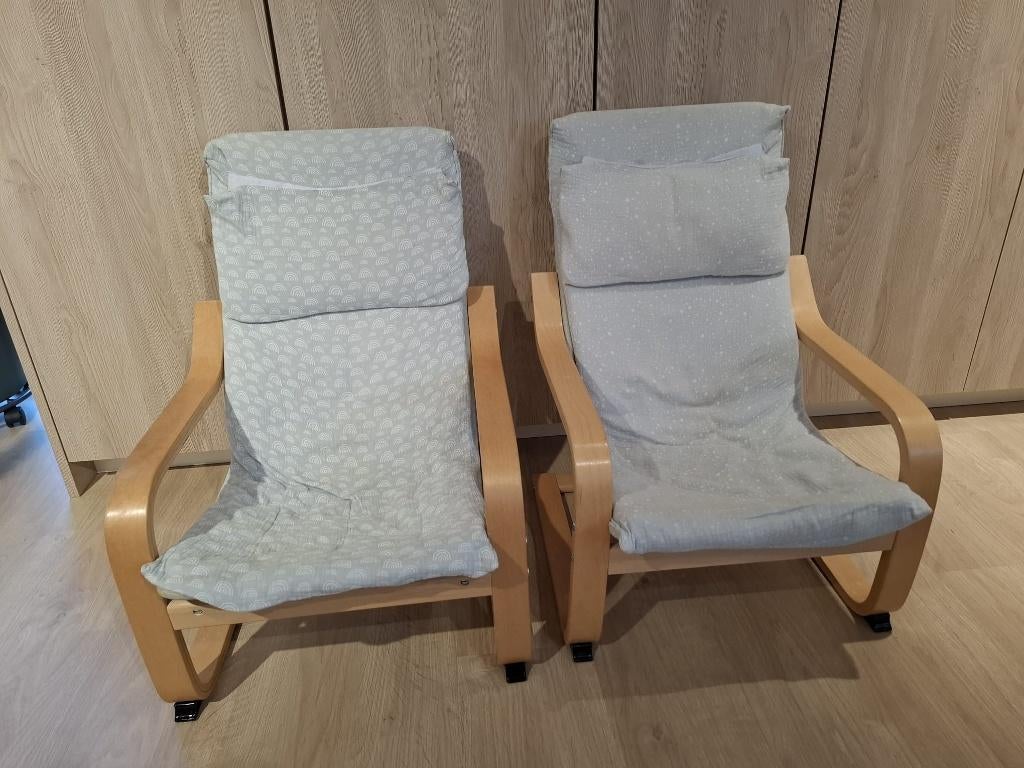 Ikea - Kinderstoel - Poang - 2x, Enlèvement, Utilisé, Bois