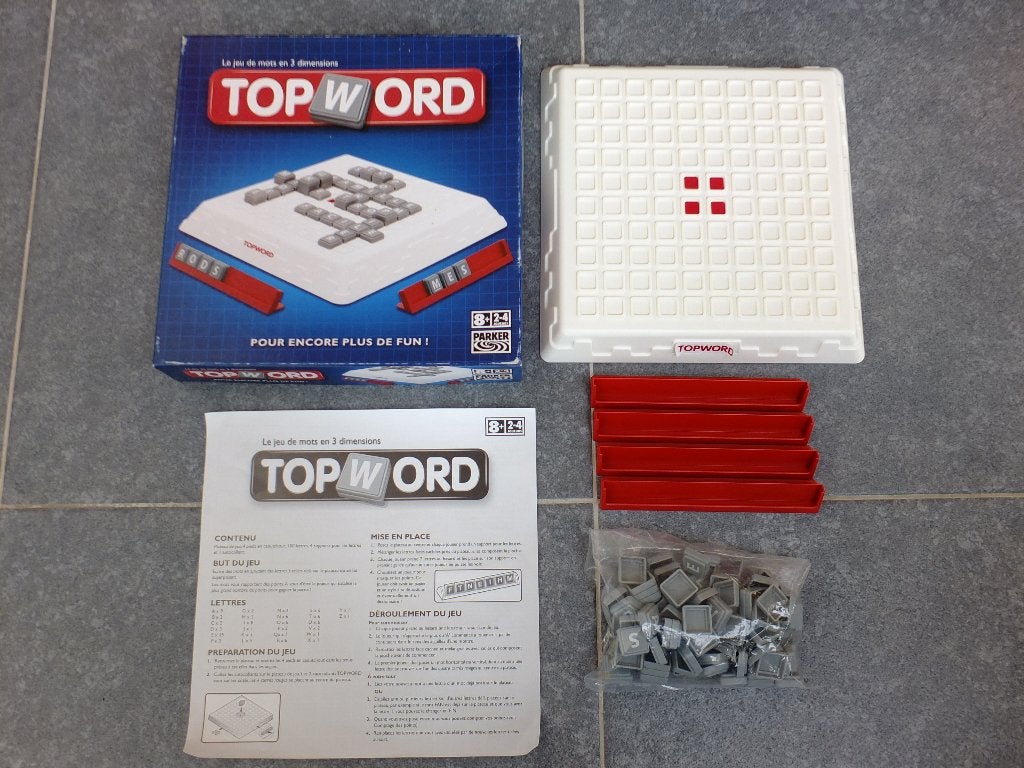 Topword, jeu de lettres en 3D pour enfants dès 8 ans, 1 ou 2 joueurs, Enlèvement ou Envoi, Comme neuf, Parker