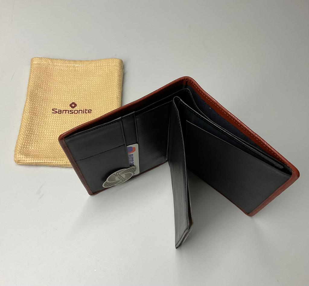 Portefeuille Samsonite zwart leder, nieuw in verpakking, Handtassen en Accessoires, Portemonnees, Overige merken, Zwart, Nieuw