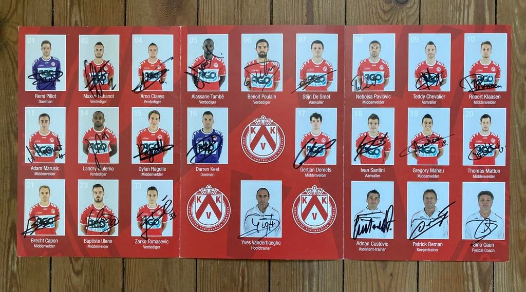KV Kortrijk signeerboek 2014/2015, Verzamelen, Ophalen of Verzenden