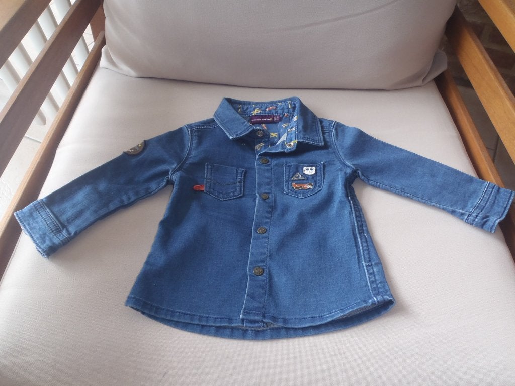 chemise en jeans taille 74, Enlèvement ou Envoi, Comme neuf, Garçon, Chemise ou Chemisier