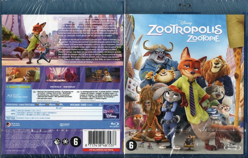 zootopie (zootopia) (blu-ray) neuf , cello, Enlèvement ou Envoi, Neuf, dans son emballage, Dessins animés et Film d'animation