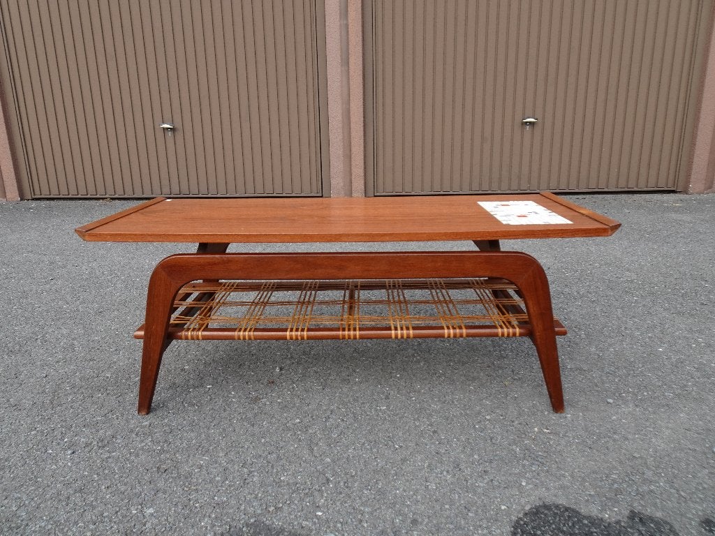 TABLE BASSE RÉTRO WEBE VINTAGE EN TECK LOUIS VAN TEEFELEN, Antiquités & Art, Enlèvement