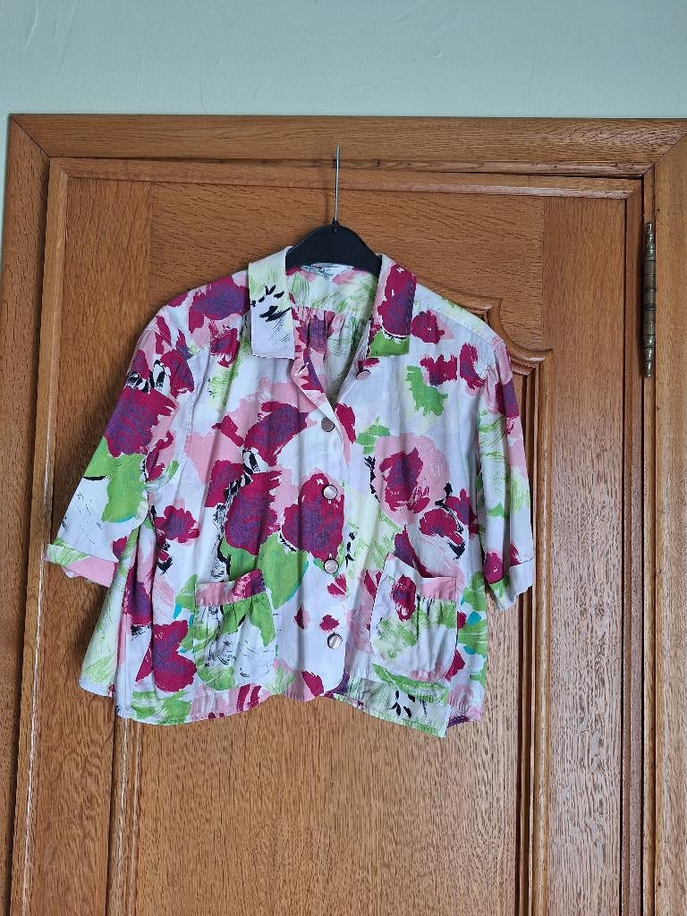 chemisier court tons rose/vert/blanc - taille 42, Taille 42/44 (L), Rose, Enlèvement, Archie Pell by Bruphils