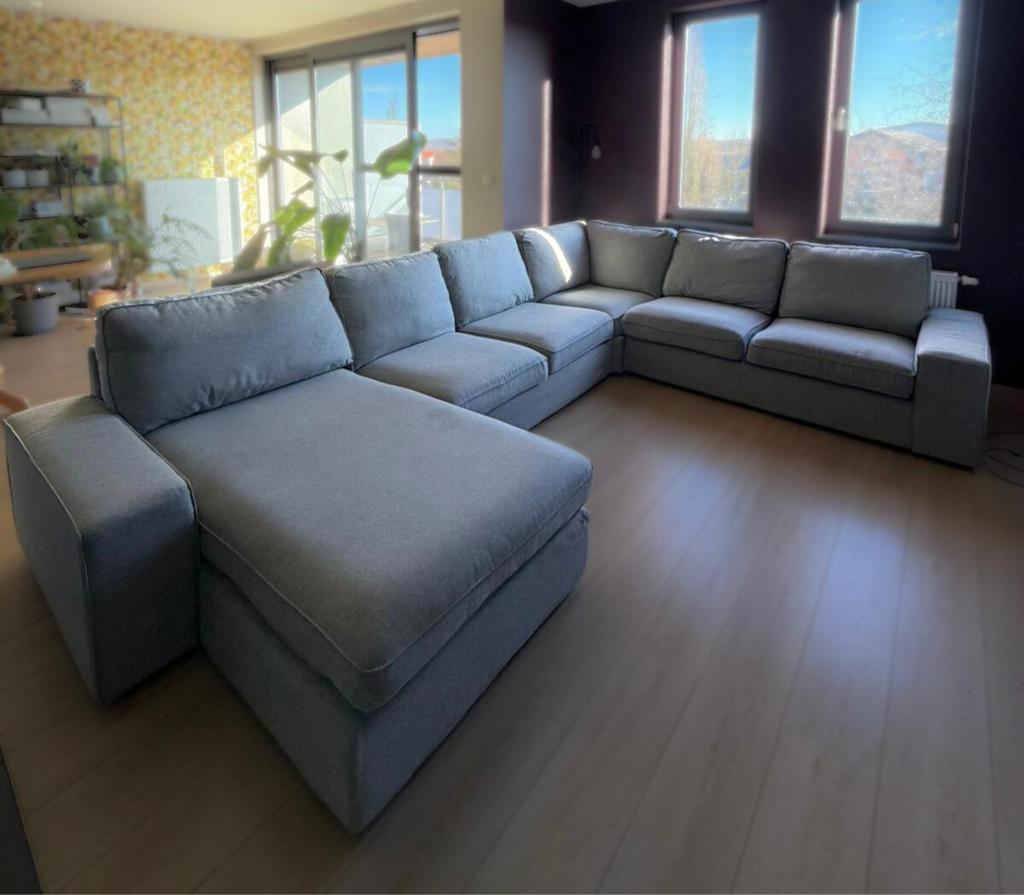 Grande chaise d'angle contemporaine - bon état - IKEA KIVIK, 100 à 125 cm, Quatre personnes ou plus, Enlèvement, Utilisé