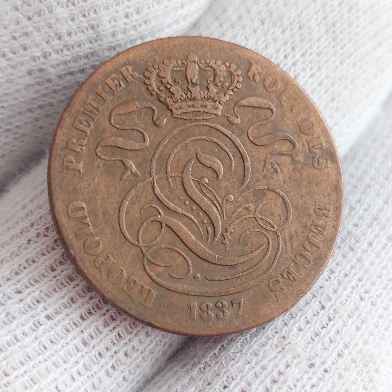 Piece de monnaie / Belgique / Leopold I / 5 Centimes / 1837, Enlèvement ou Envoi, Belgique, Monnaie en vrac