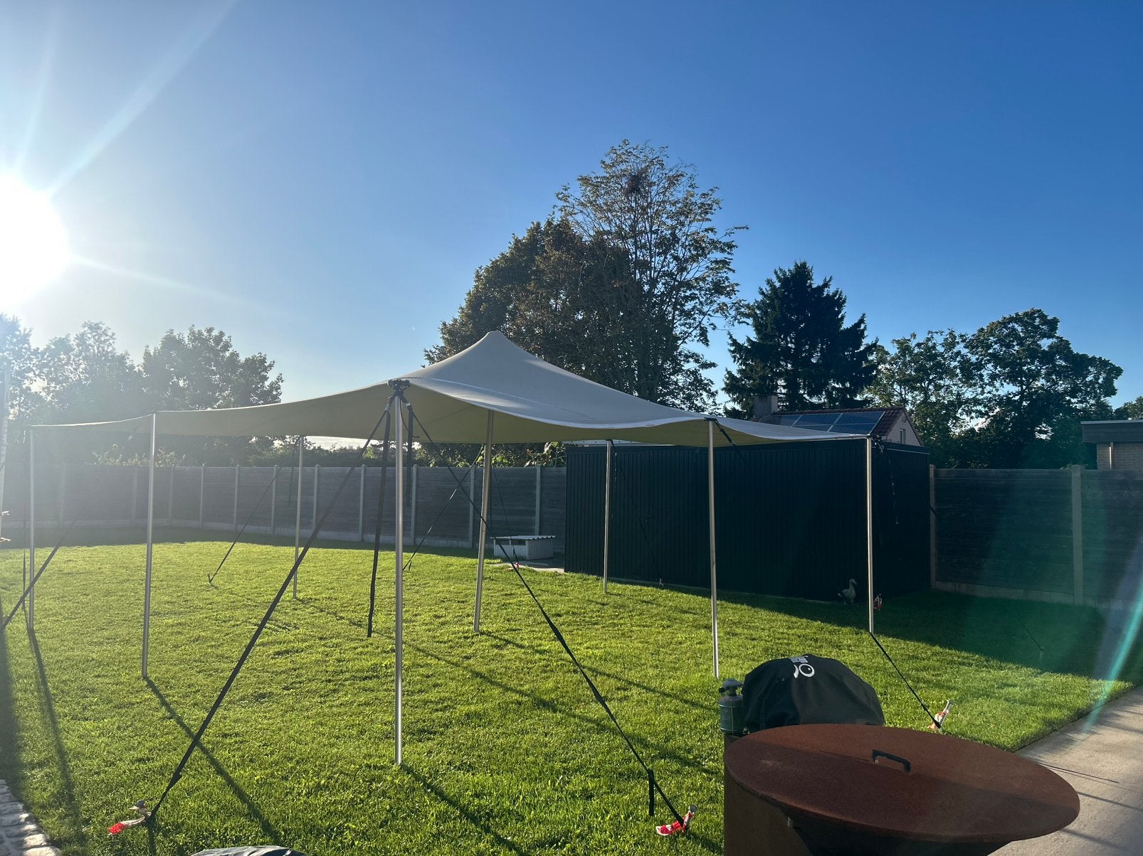 Stretch tent te huur, Tuin en Terras, Partytenten, Ophalen of Verzenden, Zo goed als nieuw