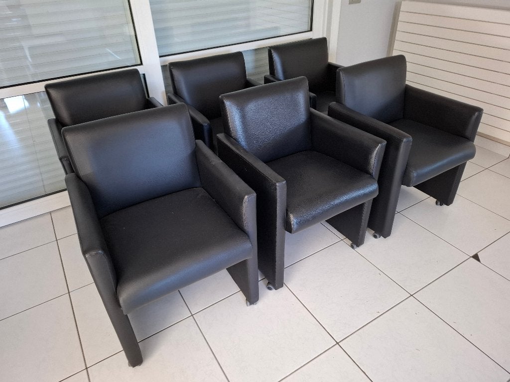 stoelen, Enlèvement, Cuir, Noir, Cinq, Six Chaises ou plus
