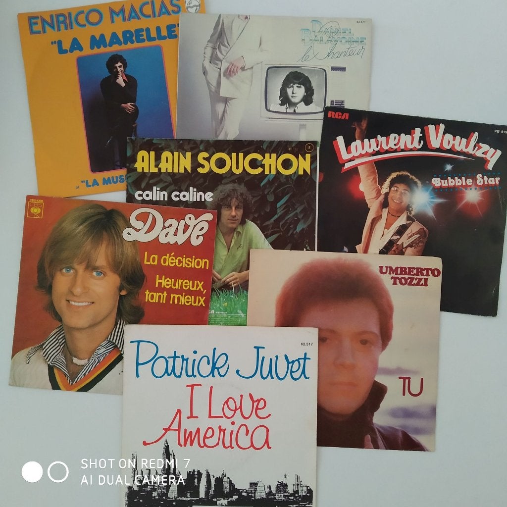 45t lot de 7 (Balavoine, Juvet, Voulzy, Dave, Souchon) 76-78, Enlèvement ou Envoi, 7 inch, Autres genres, Utilisé