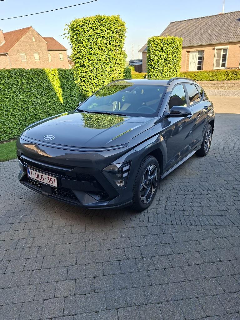 HYUNDAI KONA 1.6 HYBRIDE 139PK N-FEEL LINE, Autos, Hyundai, Argent ou Gris, Achat, Entretenue par le concessionnaire, Noir
