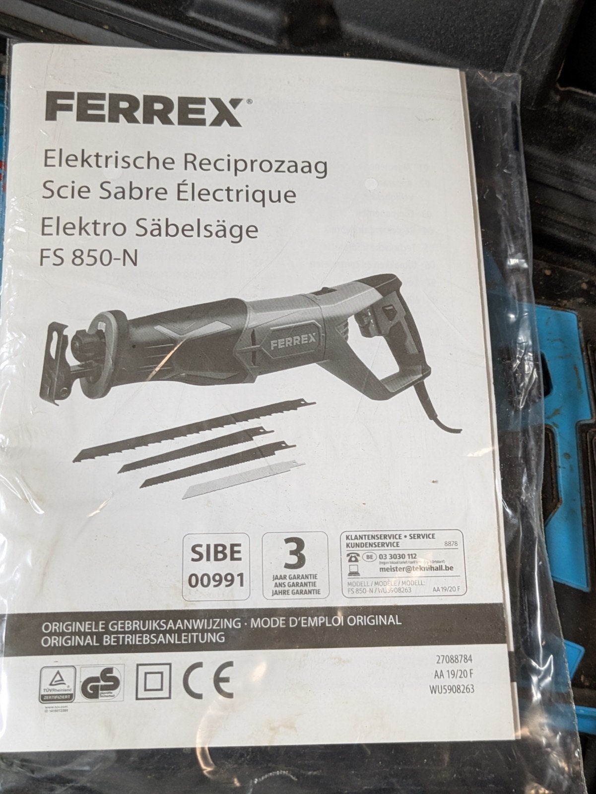 Electrische reciprozaag, Ophalen, Reciprozaag