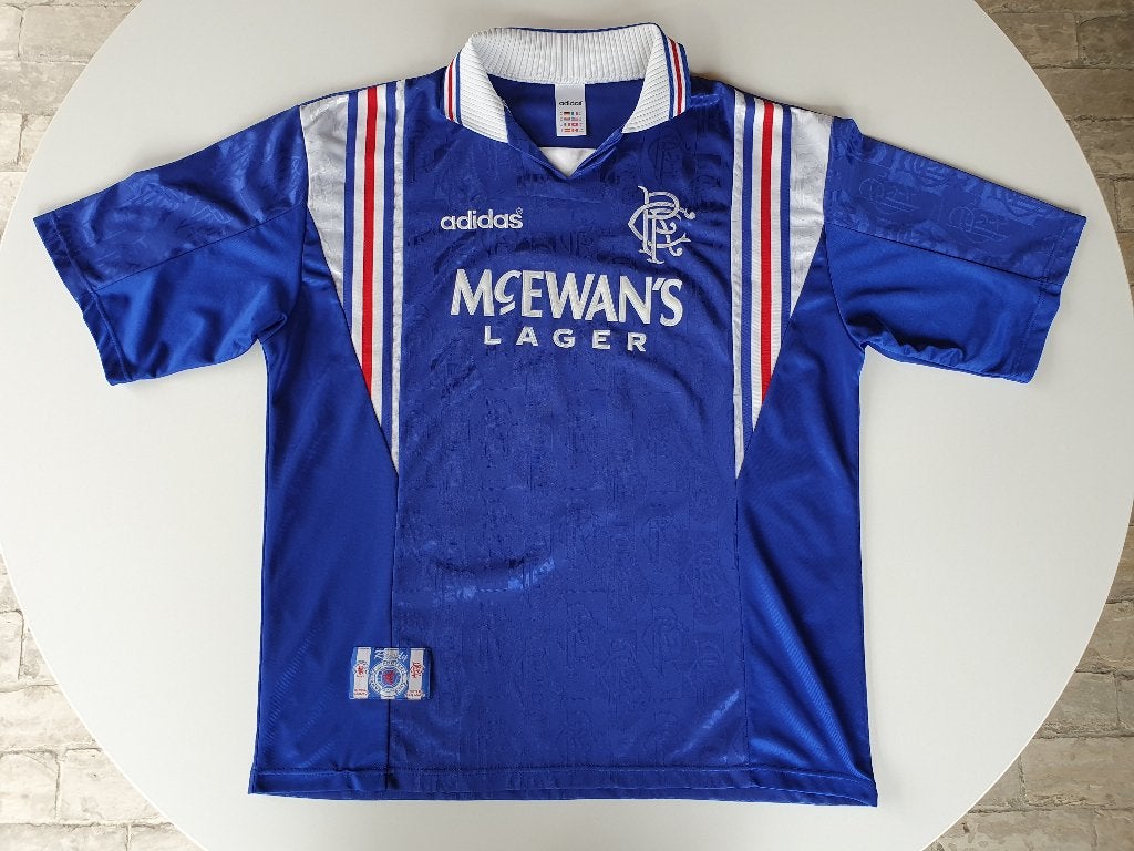 Voetbalshirt Glasgow Rangers 1996-1997 nummer 8 (Adidas, XL), Verzamelen, Sportartikelen en Voetbal, Ophalen of Verzenden, Gebruikt