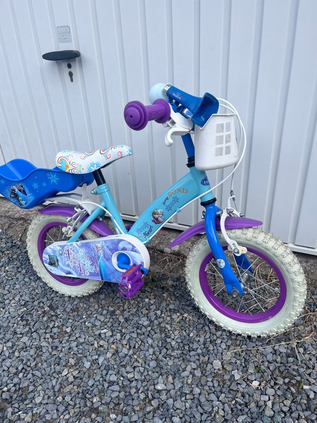 Kinderfiets 12 inch Frozen, Fietsen en Brommers, Ophalen, Zijwieltjes, Velgrem, Minder dan 16 inch