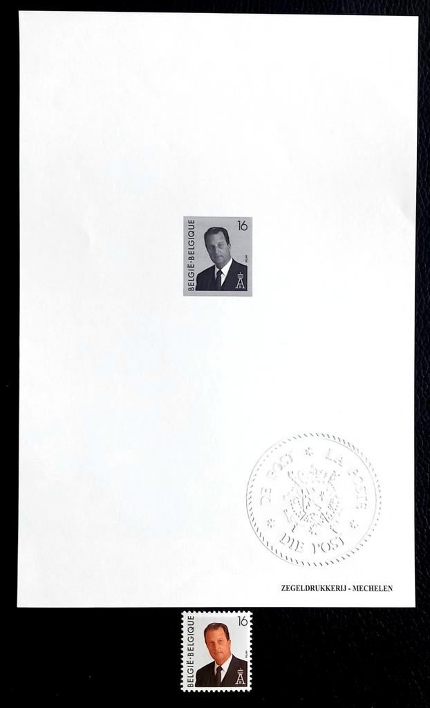 1993 Albert II - Zwart-wit luxeblad + MNH-stempel, Postzegels en Munten, Verzenden, Orginele gom, Postfris, Postfris