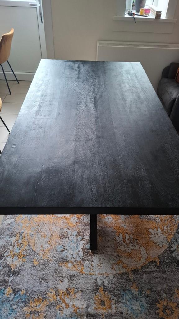 Eettafel van mangohout met 6 stoelen, Huis en Inrichting, Tafels | Eettafels, Ophalen