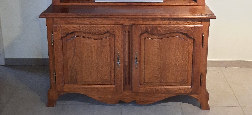 2 Klassieke identieke kasten (boeken- + TV-kast) in eik, Ophalen