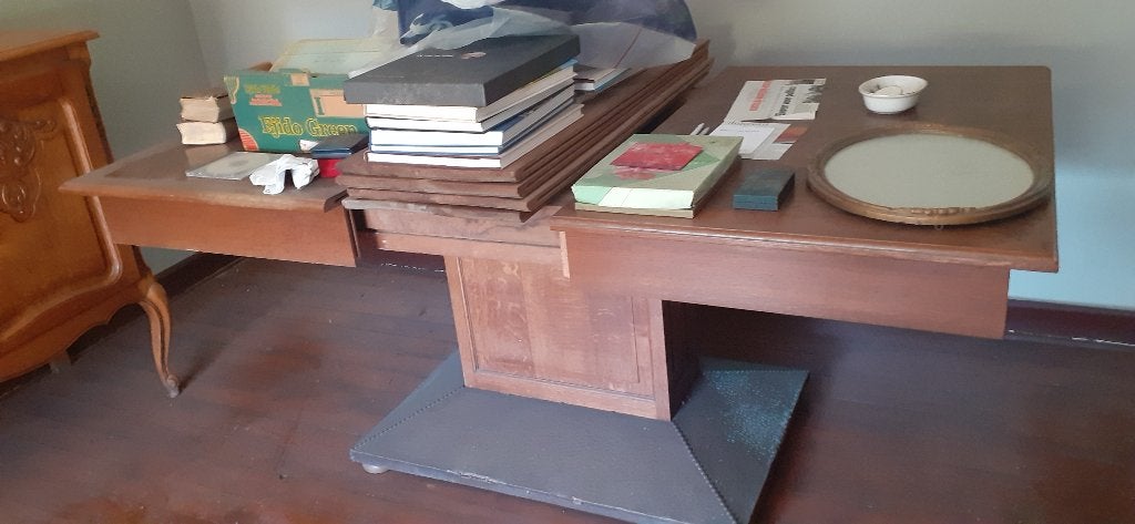 zware houten tafel, Ophalen