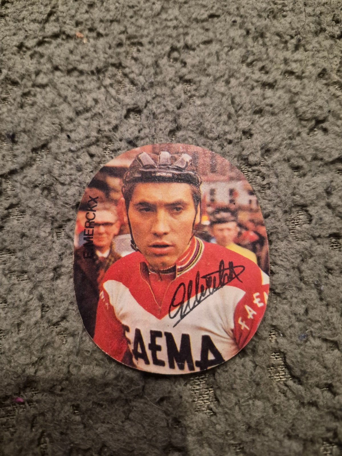 Eddy Merckx Chiquita kaart met handtekening, Enlèvement ou Envoi
