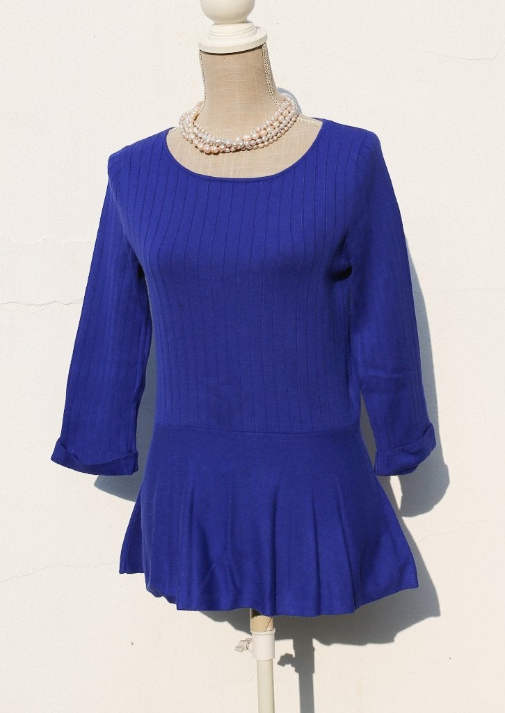 Prachtige elektrisch blauwe trui Madeleine M/L, Kleding | Dames, Truien en Vesten, Zo goed als nieuw, Maat 38/40 (M), Blauw, Ophalen of Verzenden