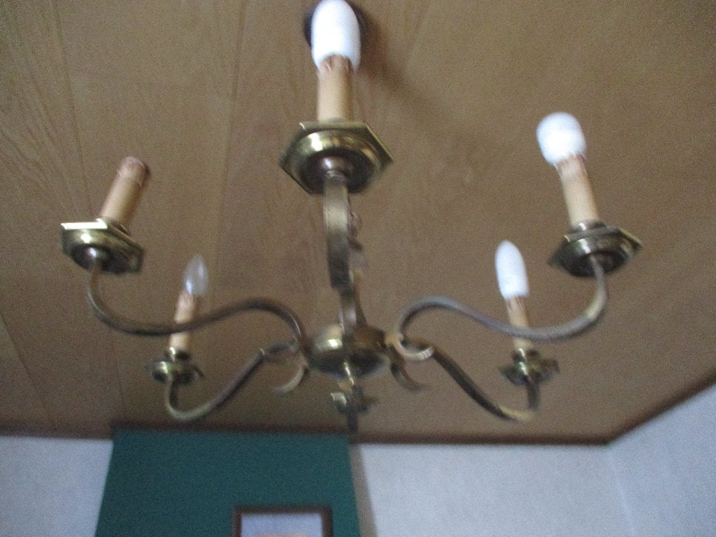 lustre en bronze, Deco, Comme neuf, Enlèvement, E14 (petit)