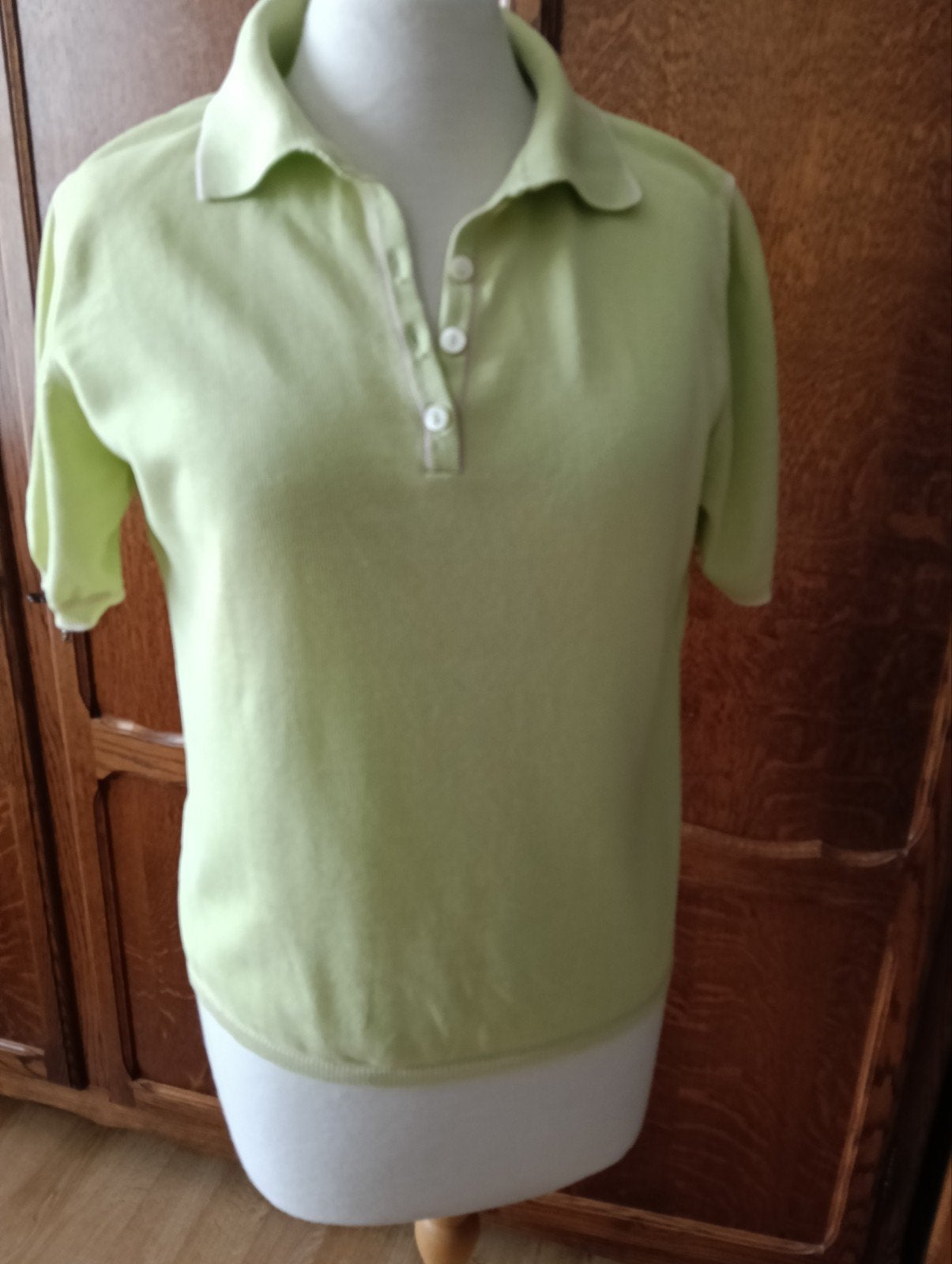 mintgroen polo shirt, Maat 38/40 (M), Le tricot longhin, Ophalen of Verzenden, Korte mouw