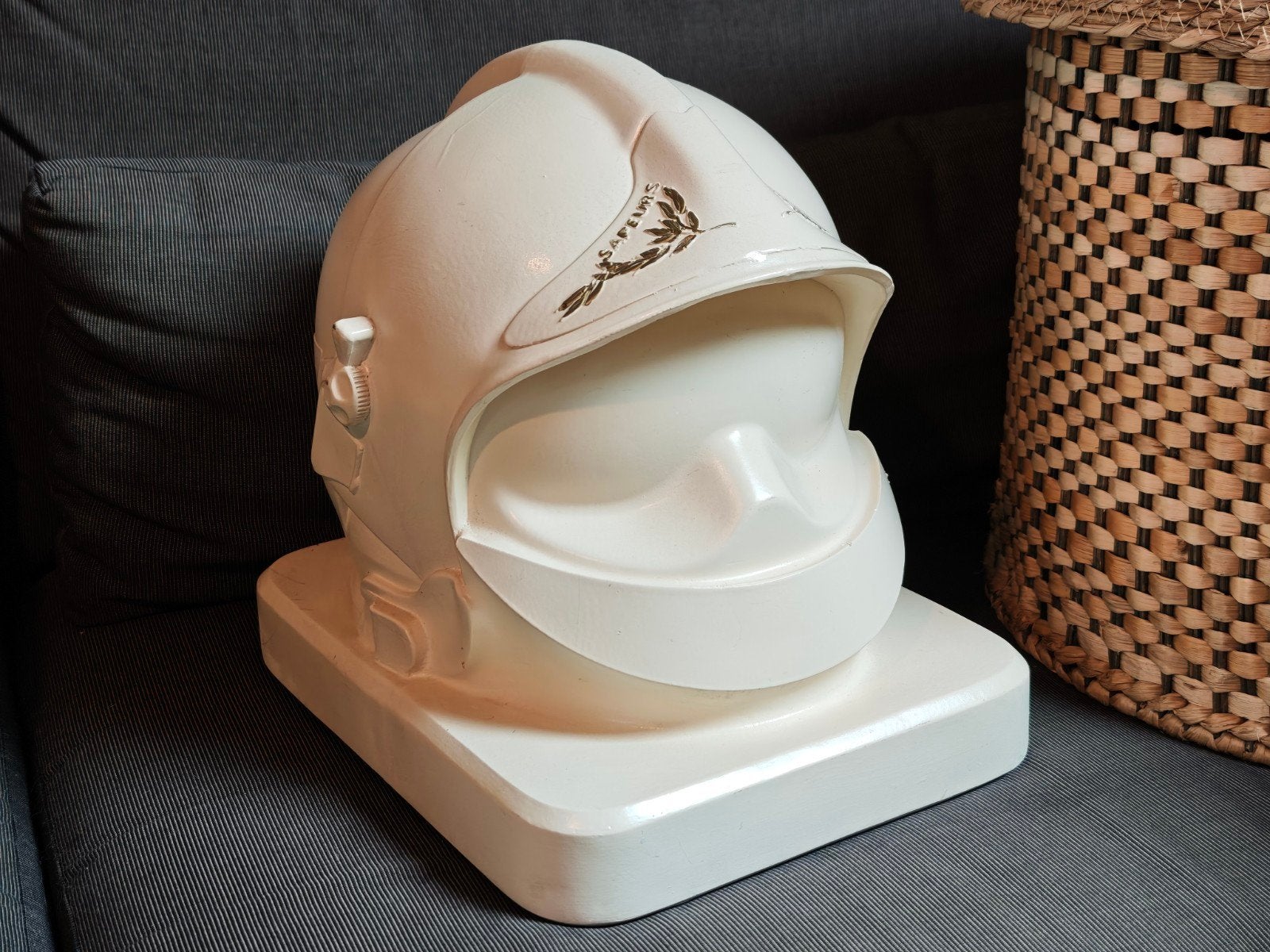 Buste casque de pompier ‍, Antiquités & Art, Enlèvement ou Envoi, Sur socle, Buste