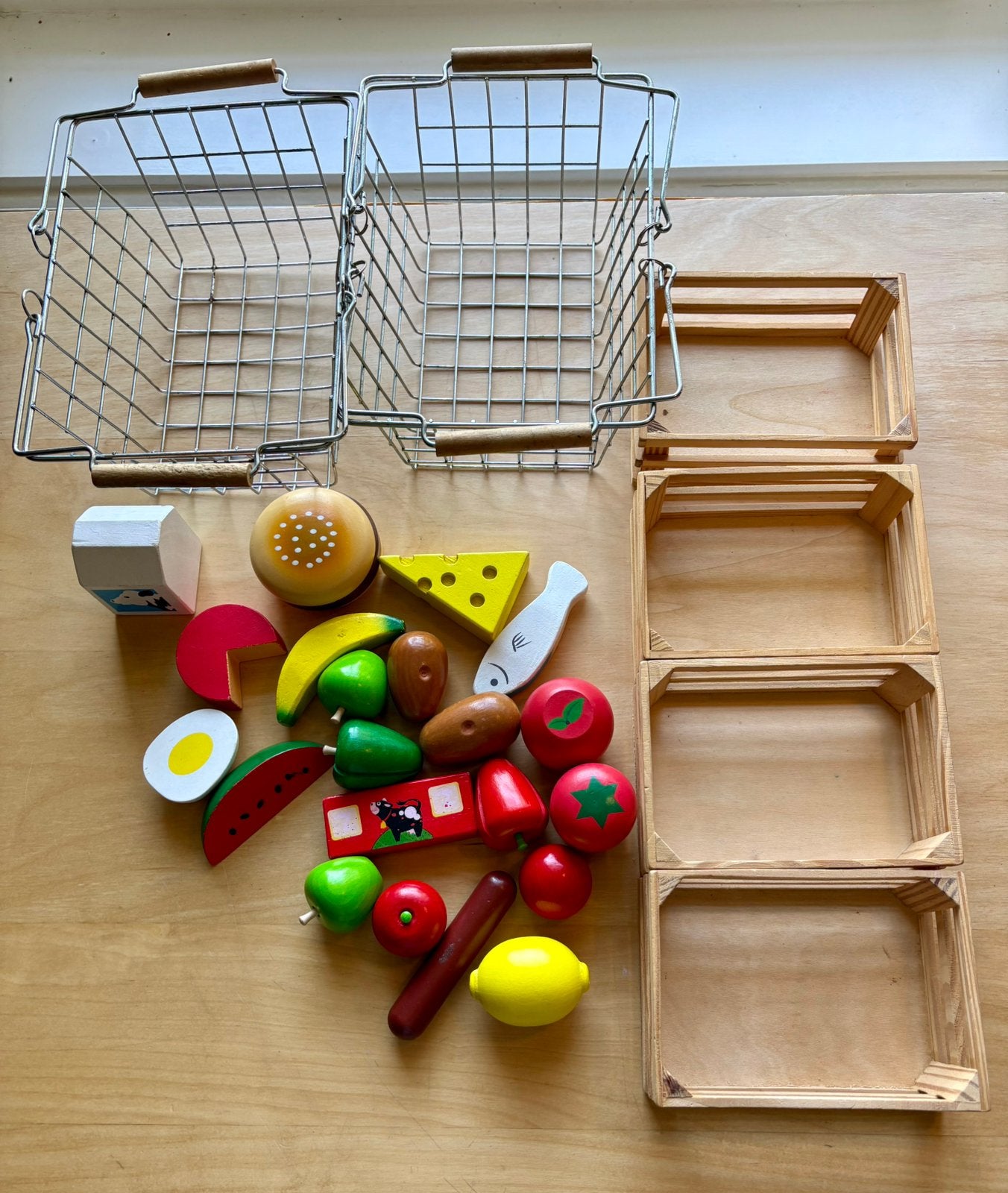Houten gerief voor keuken en winkeltje, Kinderen en Baby's, Ophalen, Gebruikt, Hout, Speelkeuken-accessoire