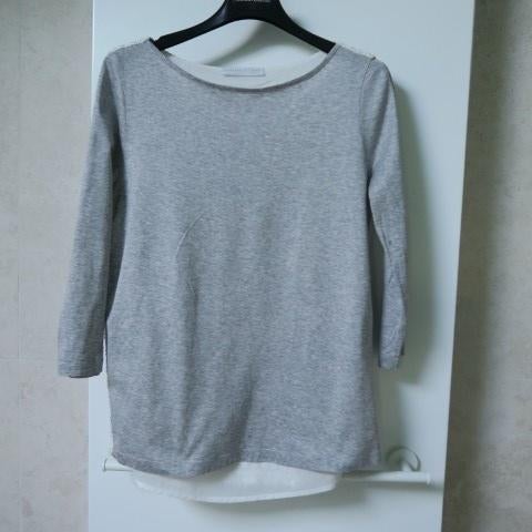 T-shirt grijs wit kant Fabiana Filippi mt 38 (it 42), Maat 38/40 (M), Ophalen of Verzenden, Zo goed als nieuw, Lange mouw