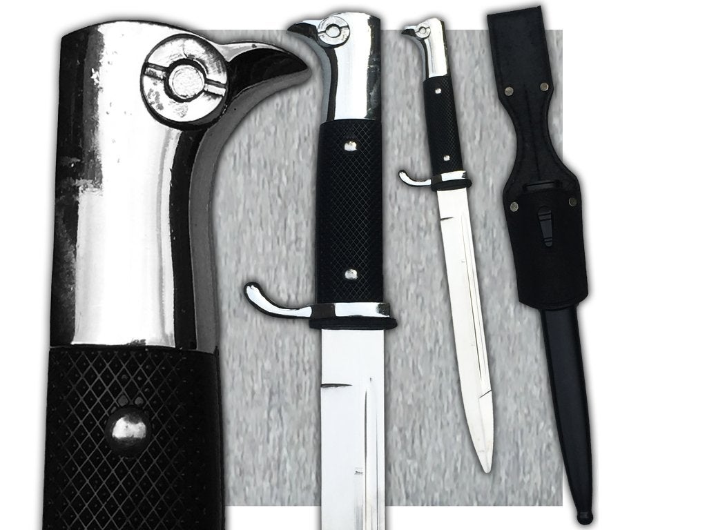 🚨 Zeer mooie Pruisische bajonet KS98 + harnas Repro, Verzamelen, Ophalen of Verzenden, Landmacht, Mes of Dolk