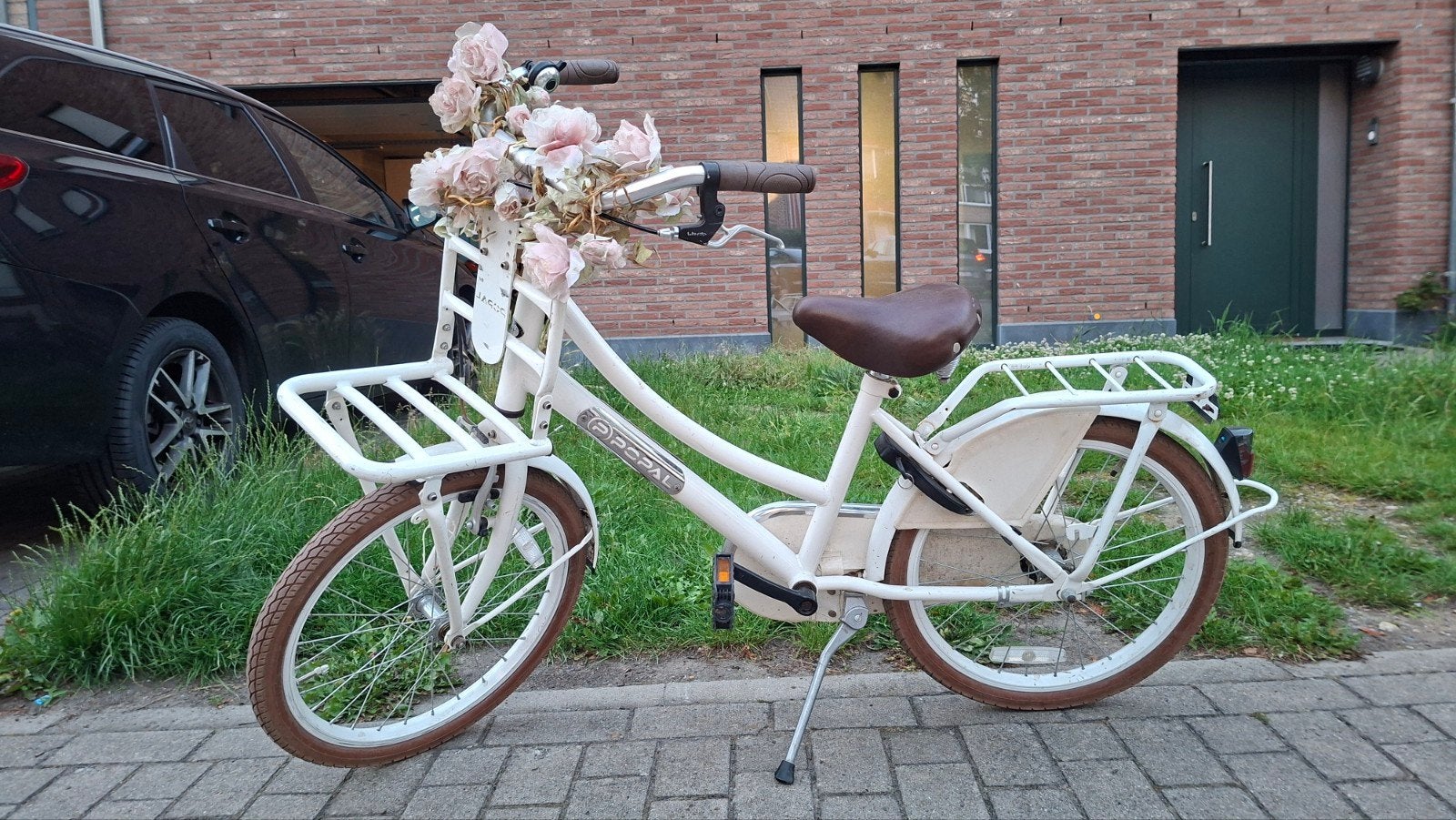 Meisjesfiets Popal 20 inch wit, Vélos & Vélomoteurs, Vélos | Filles, Utilisé, 20 pouces, Frein à main, Frein à rétropédalage, Enlèvement