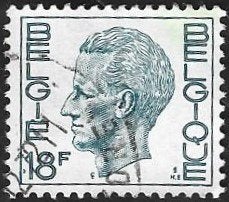 1 Postzegel België 1980 Koning Boudewijn (I), Koninklijk huis, Frankeerzegel, Ophalen of Verzenden, Gestempeld