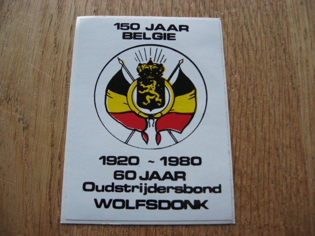150 J Belgie 1920-1980 60 J Oudstrijdersbond Wolfsdonk Stick, Ophalen of Verzenden, Overige soorten, Overige typen
