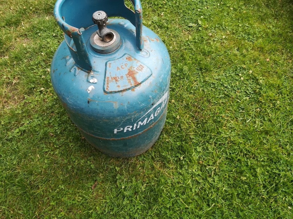 Gasfles primagas 18kg voor leeggoed aansluiting binnendraad, Ophalen