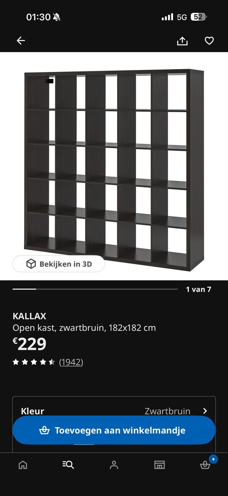 kallax kast 5x5, Huis en Inrichting, Ophalen, Zo goed als nieuw