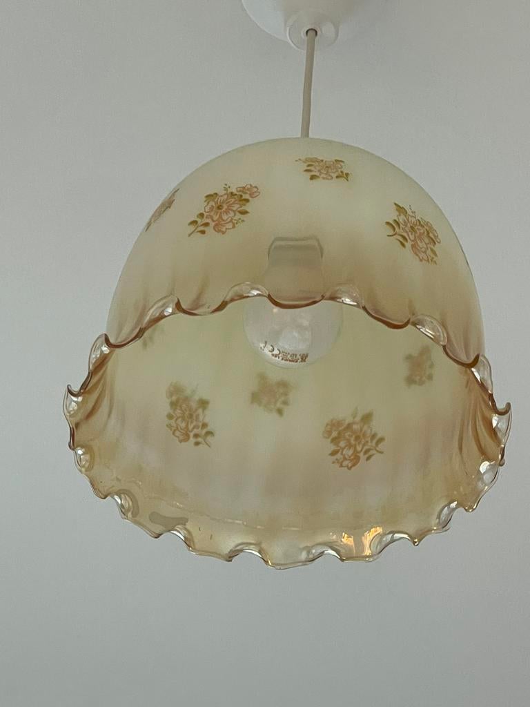 Lamp vintage glas, Huis en Inrichting, Lampen | Hanglampen, Ophalen, Zo goed als nieuw, Glas
