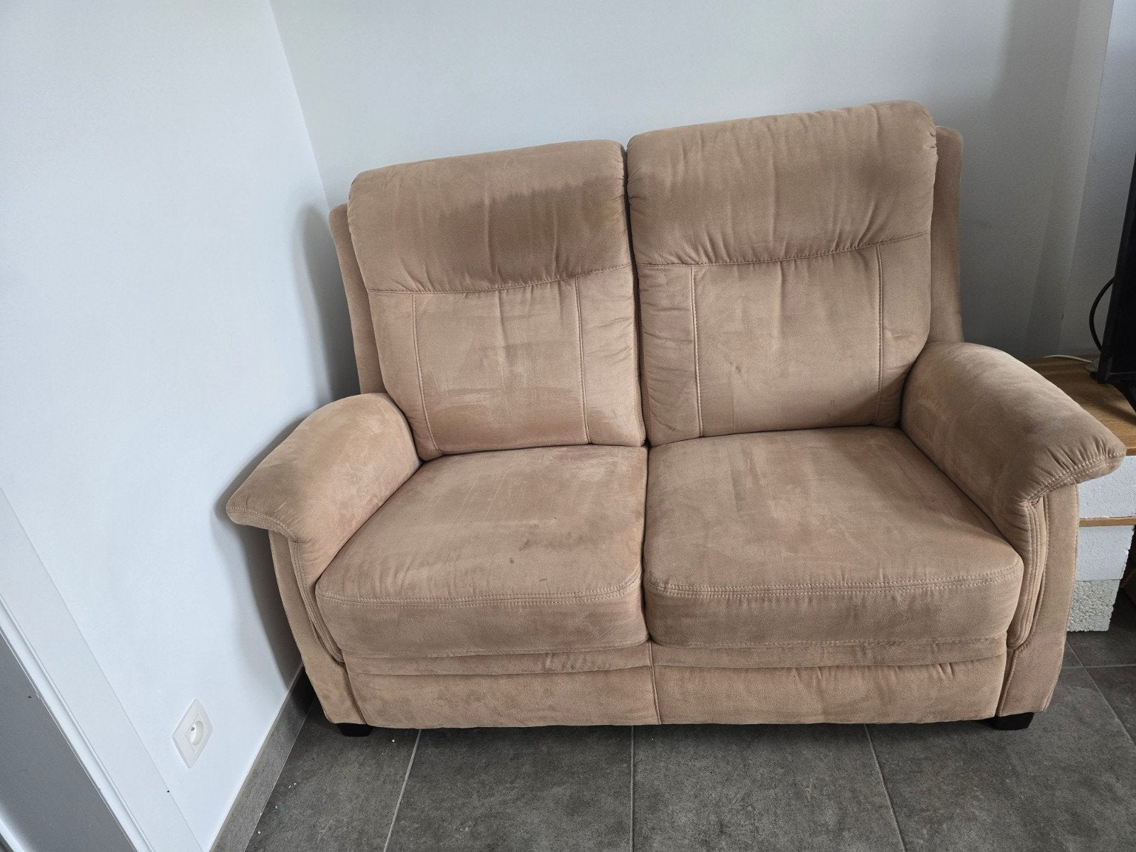 Fauteuil 2 places nubuck, Maison & Meubles, Enlèvement