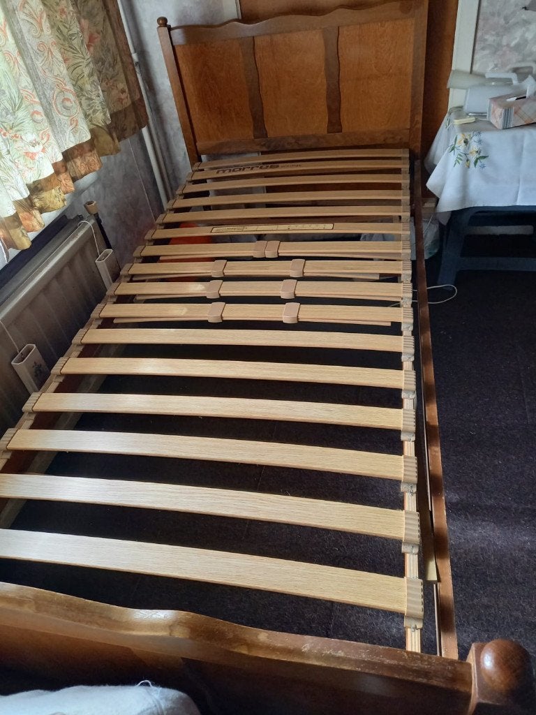 bed, Maison & Meubles, Chambre à coucher | Lits, 90 cm, Eik, Une personne, Brun