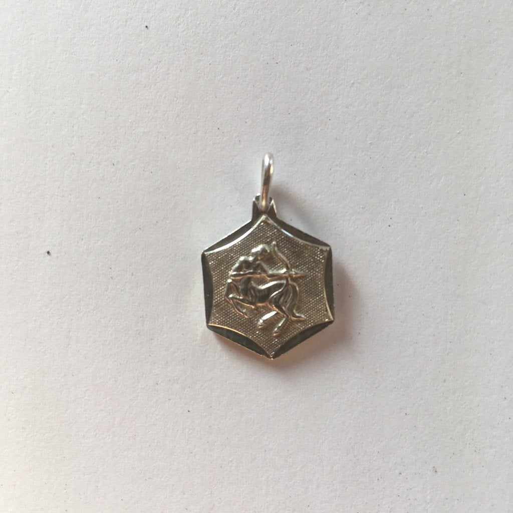 Vintage Zilveren Hanger Boogschutter | 925 Sterrenbeeld 1975, Ophalen of Verzenden, Zilver, Hanger