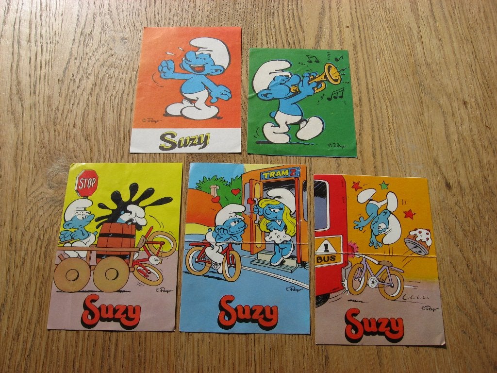 Stickers Smurfen Suzy Peyo, Verzamelen, Ophalen of Verzenden, Smurfen, Zo goed als nieuw, Plaatje, Poster of Sticker